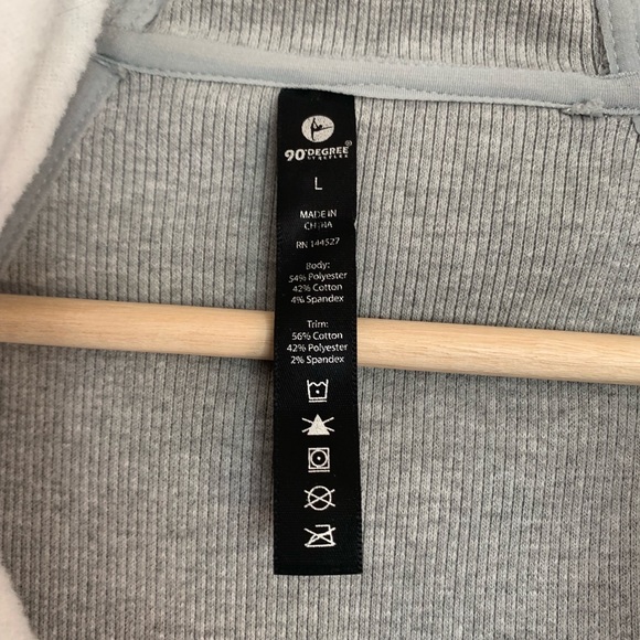 Grey zip long athletic hoodie L - Picture 2 of 4